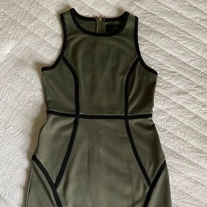 Olive green body con mini dress